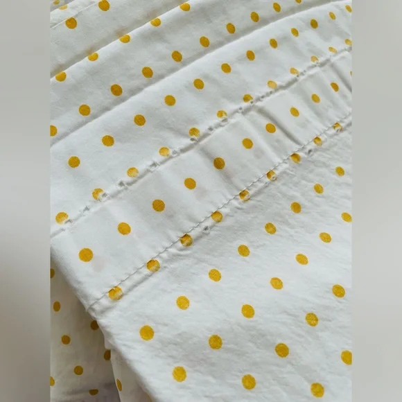 Bedding set vintage Ralph Lauren queen sheets ivory mustard yellow polka dot - Picture 2 of 5
